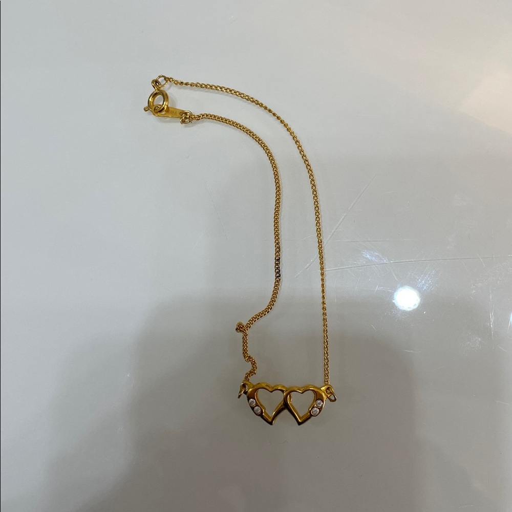 Korea double heart gold tone bracelet - Picture 2 of 5